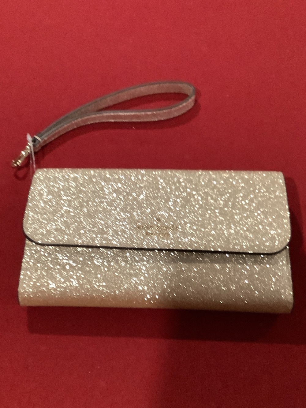 kate spade Glitter Envelope Wallet/Wristlet in Gold Sparkle